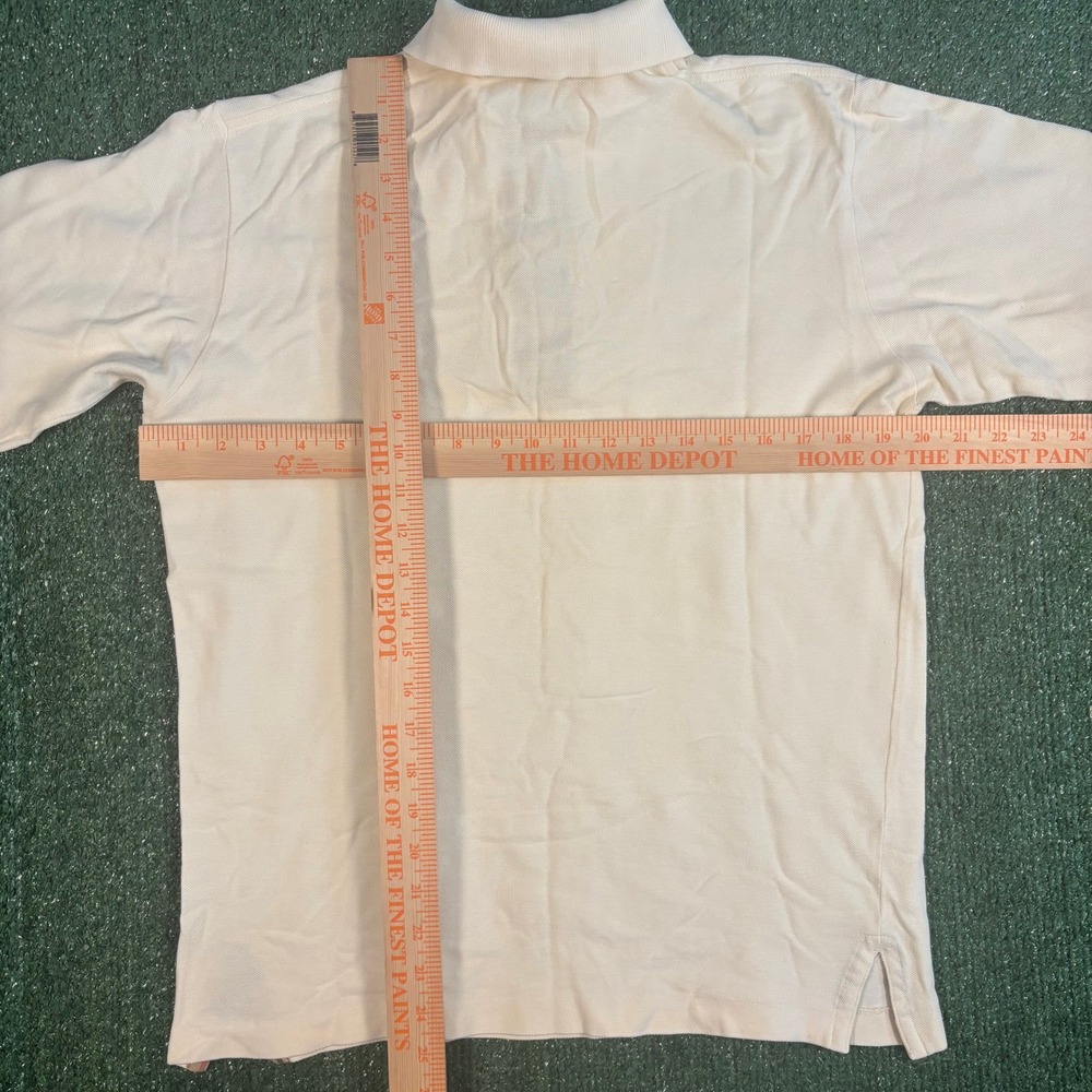 Burberrys Polo Shirt Mens L Cream Good Condition Embroidered Knight Logo - Picture 4 of 5